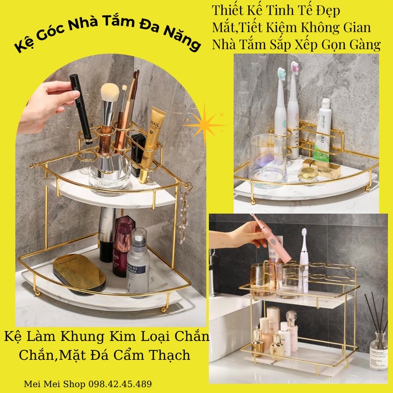 Kệ Để Đồ Nhà Tắm Đa Năng Bằng Đá, Khay Đựng Mĩ Phẩm Đa Năng Hình Chữ Nhật