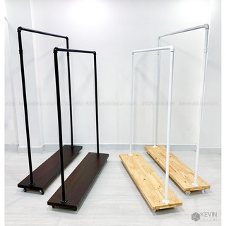 Kệ Treo Quần Áo Có Đế Gỗ Màu Nâu Cao 1m7/1m8