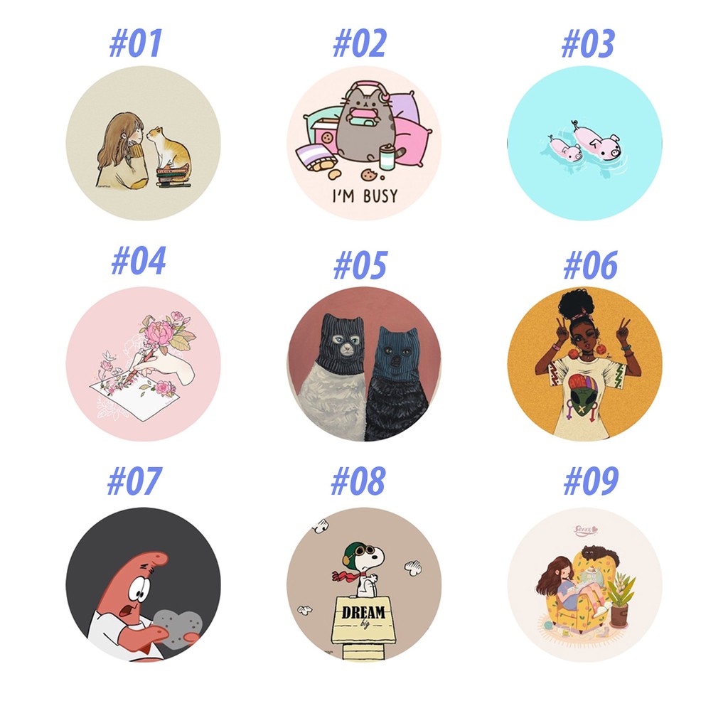 Giá Đỡ Điện Thoại POPSOCKETT Quấn Tai Nghe in hình CUTE