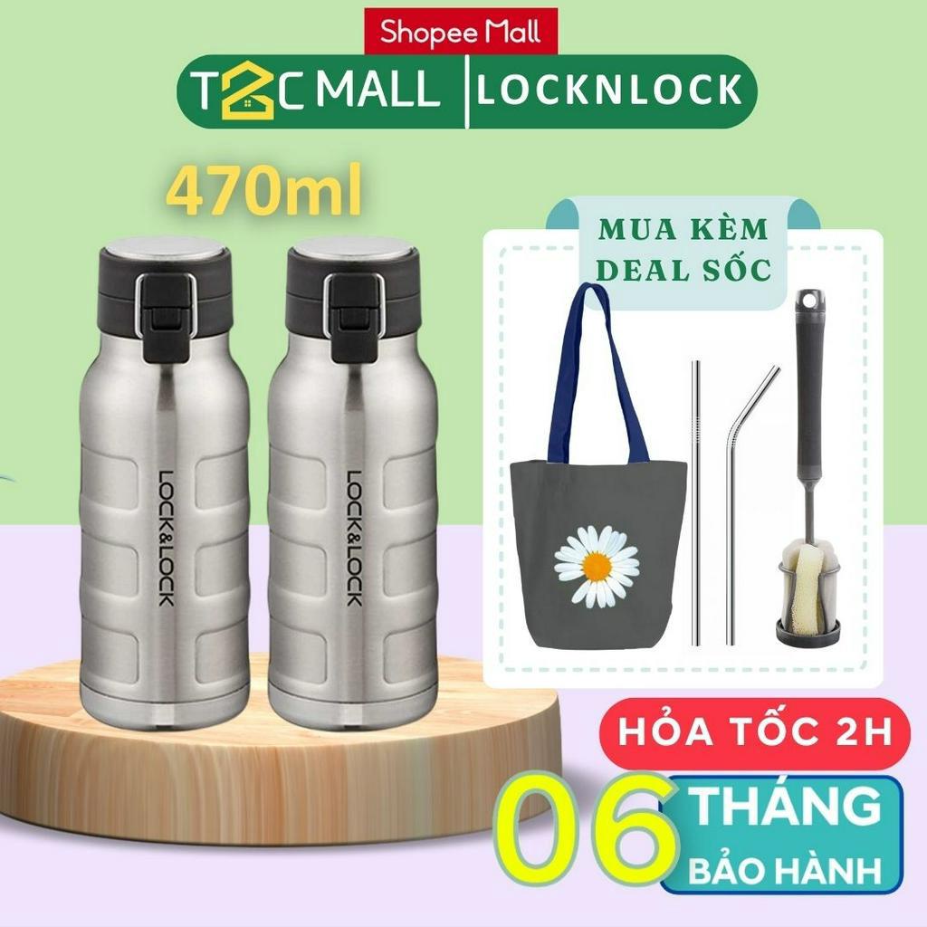 Bình Giữ Nhiệt LocknLock Thép Không Gỉ 470ml Bumper Bottle Lock&amp;Lock LHC4141SLV - T2Cmall