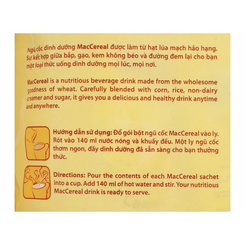 Ngũ Cốc Dinh Dưỡng MacCereal Canxi 560g - Chính Hãng