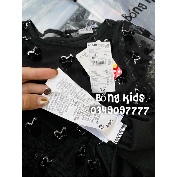 Váy Tuller Bé Gái Minnie Nhũ Bac Đen Kiabi