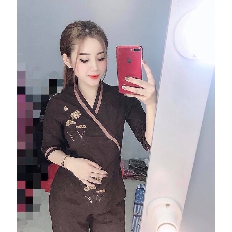 Đồ Lam Đi Chùa 🌼🌼Mẩu Bà Lai Viền 🌼🌼 Nử Đi Chùa