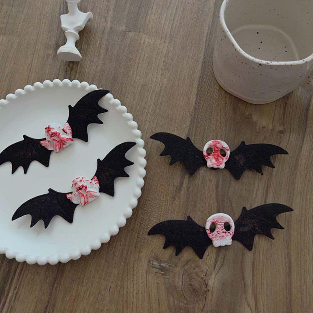 TWINKLE Kẹp Tóc Hình Thiên Thần Bằng Nhựa Resin Phong Cách Punk Halloween Vui Nhộn Cho Nữ