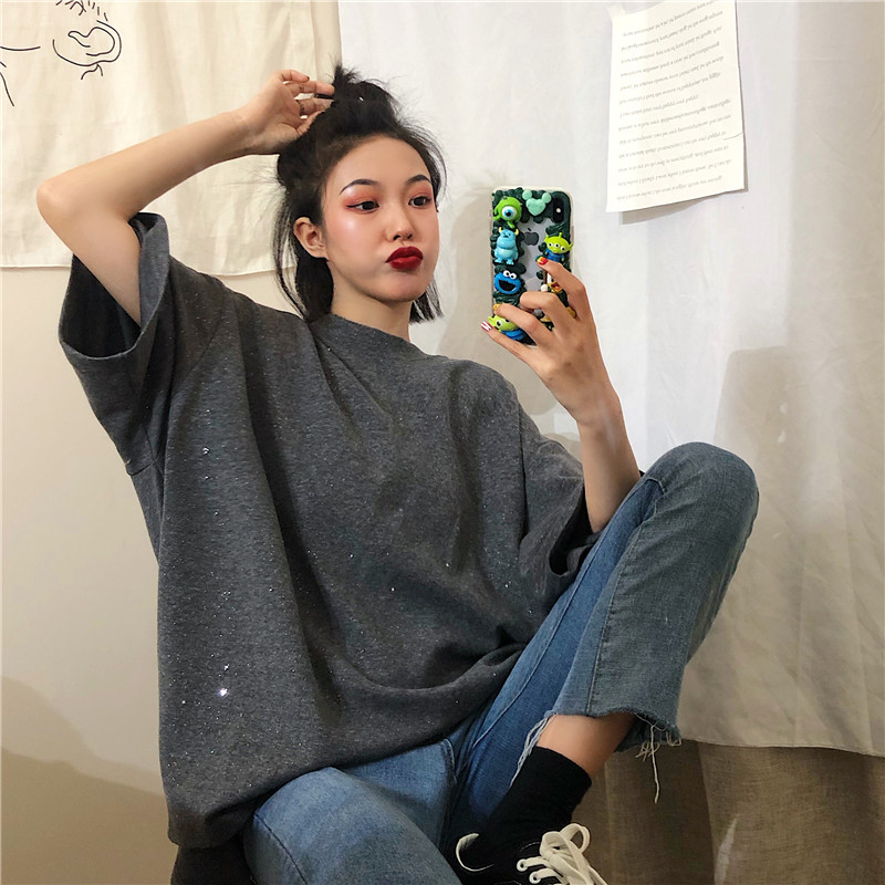 Áo Thun Tay Ngắn Họa Tiết Bầu Trời Đầy Sao Lấp Lánh | BigBuy360 - bigbuy360.vn