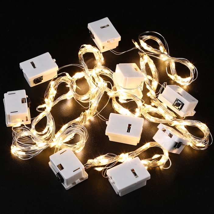 Đèn LED trang trí bánh (2 Mét), fairy light, đèn đom đóm chụp ảnh (có sẵn pin)