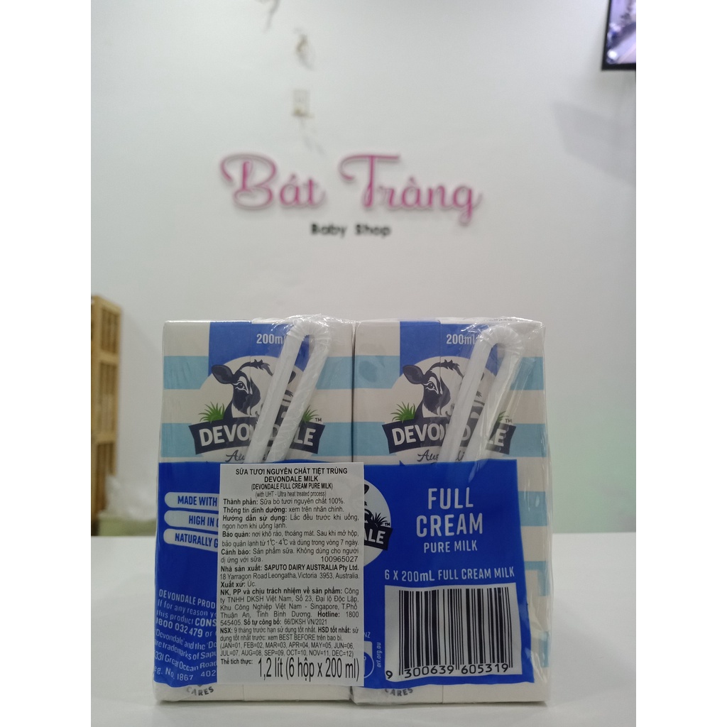 [Bán Lẻ Hộp] Sữa tươi Devon Úc nguyên kem hộp 200ml, date mới nhất