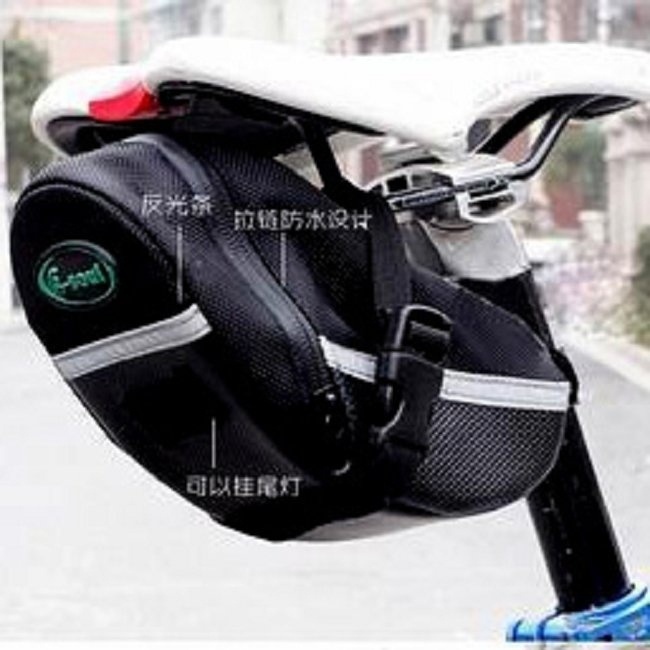 Black 600D Bicycle bag, Cycling Bike Bag With Reflective Stripe ,Outdoor Travel Bicycle Equipment