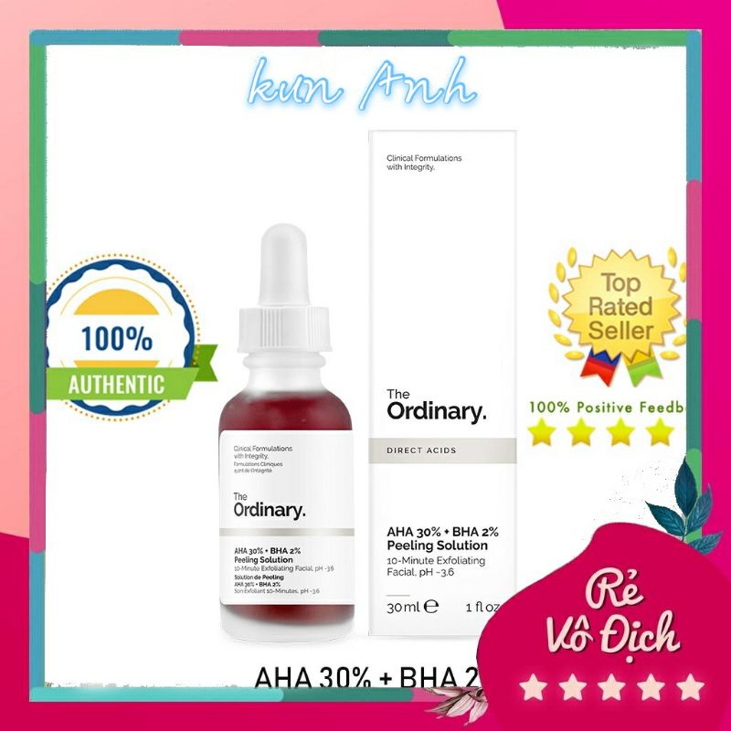 Serum The Ordinary AHA 30% + BHA 2% Peeling solution - Kunanh