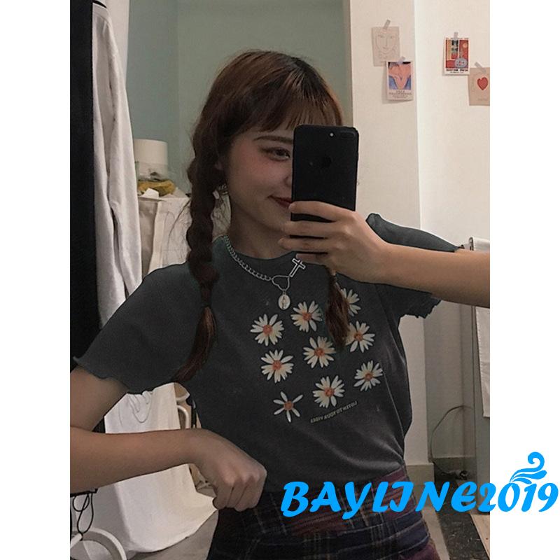 Áo Thun Nữ Ngắn Tay Cổ Tròn Thời Trang