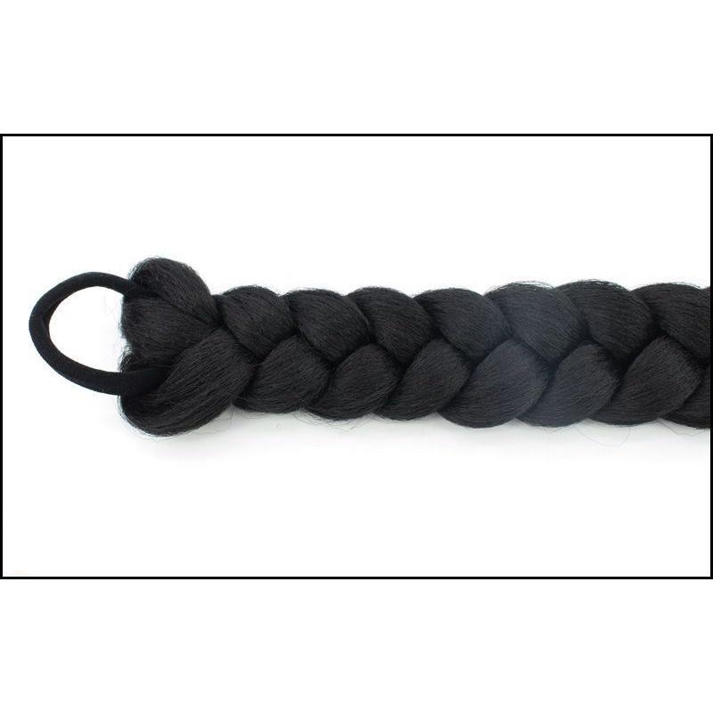 Dây Bện Tóc Đuôi Ngựa Bằng Sợi Tổng Hợp 70CM Màu Đen Phong Cách Hip Hop Dễ Thương Dành Cho Bạn Nữ
