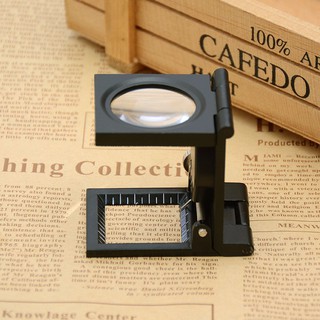 Kính lúp mini cầm tay 10X có thước đo