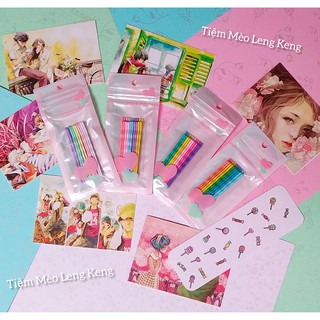 Set kẹp tăm vỉ 10 chiếc kèm túi đủ màu sắc xinh xắn <3