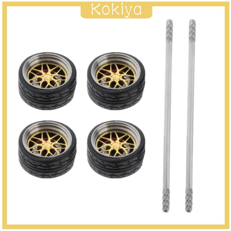 Bộ 4 Bánh Xe Thay Thế Cho Mô Hình Đồ Chơi Xe Hơi Hotwheels E1 Tỉ Lệ 1 / 64