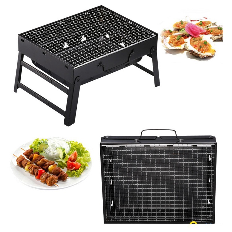Bếp Nuớng Than Hoa Vuông Ngoài Trời Không Khói Có Thể Gấp Gọn