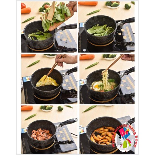 Nồi chống dính có tay cầm size 16, 18, 20cm