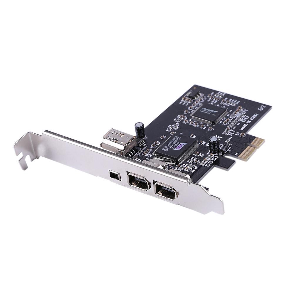 3 Ports 1394A Expansion Card PCI-E to IEEE 1394 1x 4Pin 2x 6Pin DV Adapter