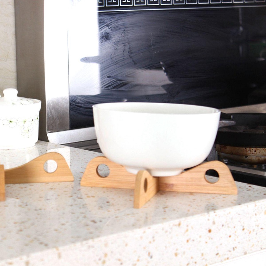 Giá Đỡ Nồi Bằng Tre Có Thể Tháo Rời Tiện Dụng Cho Nhà Bếp