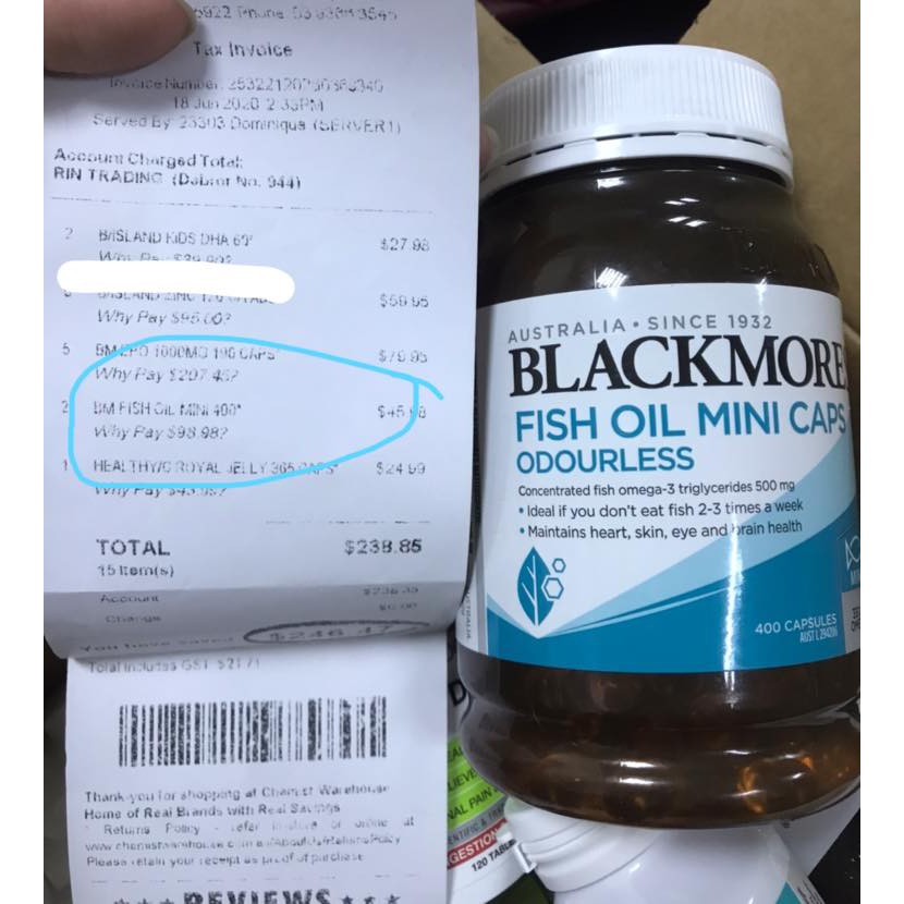 Dầu cá Blackmores Fish Oil Mini Caps Odourless 400 viên ( không mùi ) | BigBuy360 - bigbuy360.vn