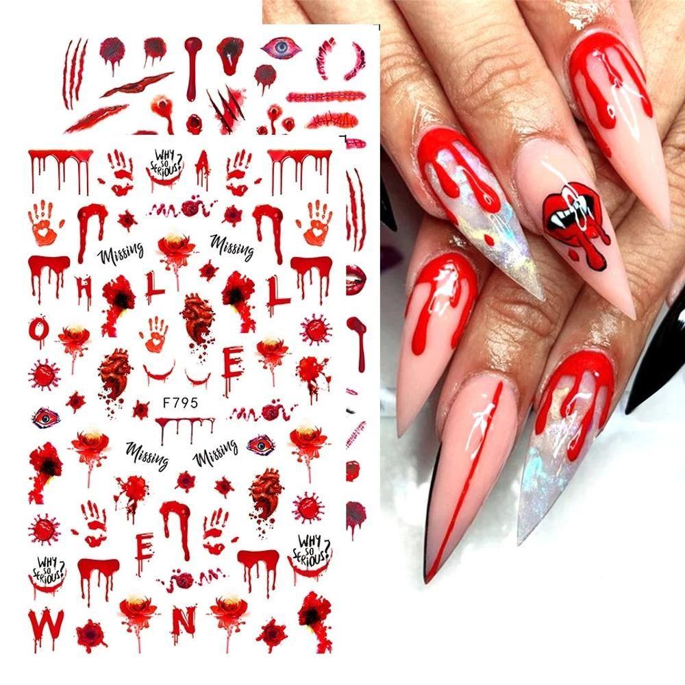NIUYOU Sticker Dán Móng Hoạ Tiết Lá Phong