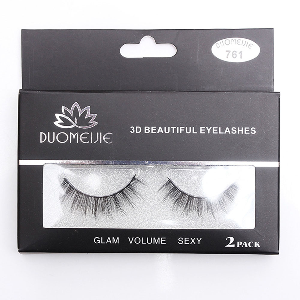 (Hàng Mới Về) Bộ 2 Cặp Lông Mi Giả 3d Tự Nhiên Màu Đen Chuyên Dụng Cho Trang Điểm