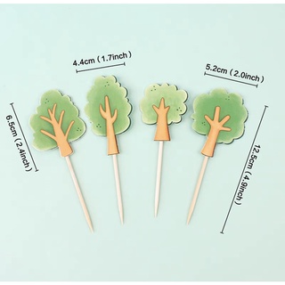 Set 4 que cắm cây giấy màu xanh