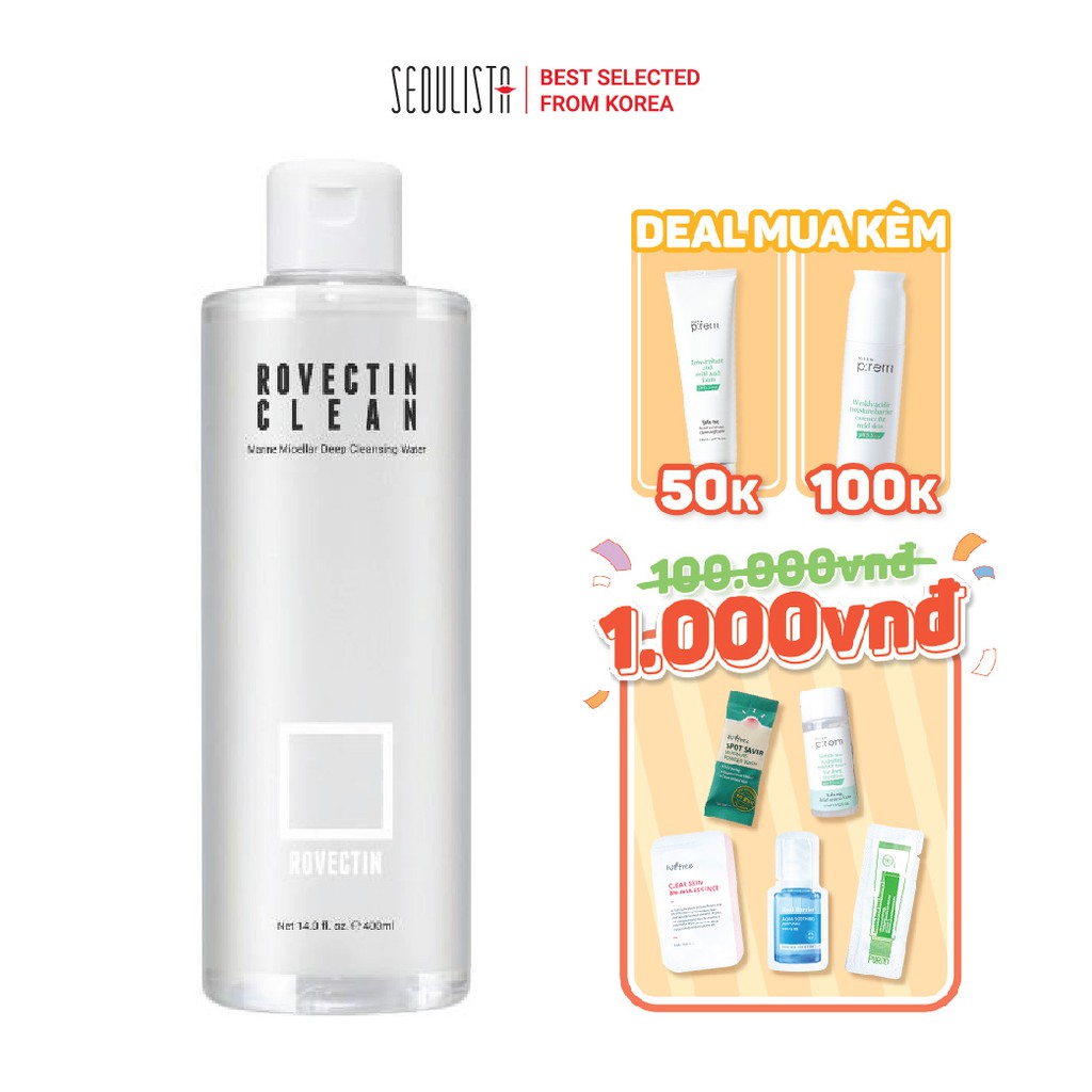 Tẩy trang dạng nước sạch sâu ROVECTIN Clean Marine Micellar Deep Cleansing Water