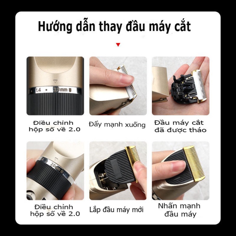 Tông Đơ Cắt Tóc DARLING 3 in 1 - Máy Cắt Tóc Cho Bé Và Người Lớn Chuyên Nghiệp Có Kèm Đầu Cắt Lông Mũi, Cạo Râu, Sạc USB