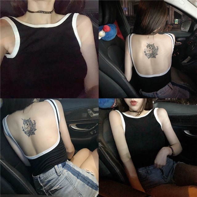 Áo 3 Lỗ Ulzzang Hở Lưng Phối Viền - 3 Màu Cực Hot | BigBuy360 - bigbuy360.vn