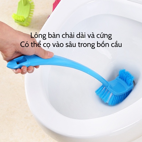 Chổi cọ bồn cầu  Bàn chài cọ nhà tắm toillet 2 đầu cán dán nhựa cao cấp đa năng vệ sinh dễ dàng siêu bền giá rẻ