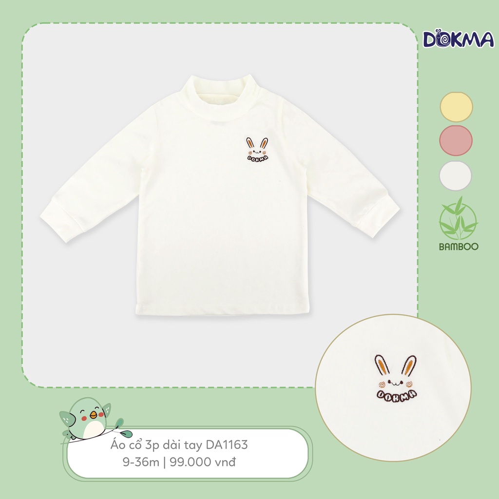 DA1714 - DA1163 Áo giữ nhiệt cổ 3P bé gái dài tay bamboo - cotton Dokma