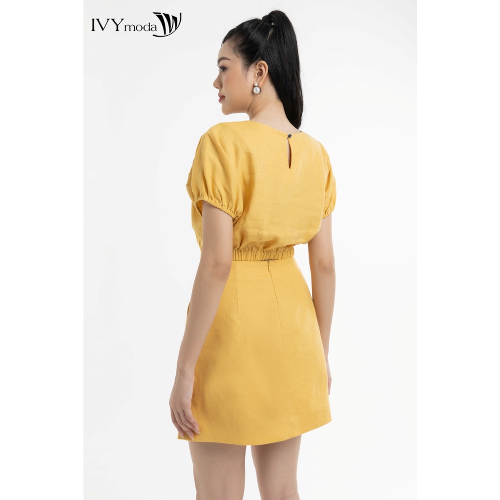 Áo croptop nữ họa tiết nổi IVY moda MS 16M7631