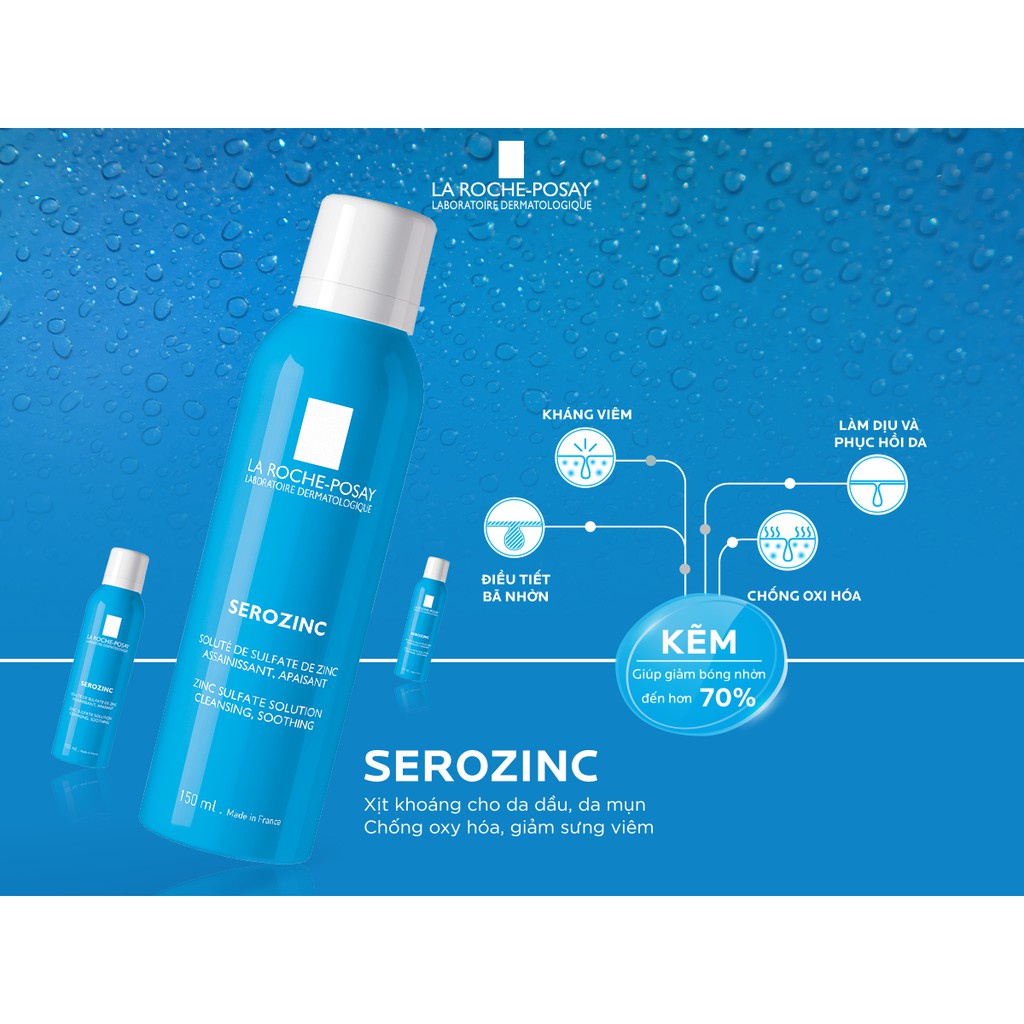 Xịt khoáng Laroche Posay serozinc giảm sưng viêm và bóng nhờn 50ml, 200ml, 300ml