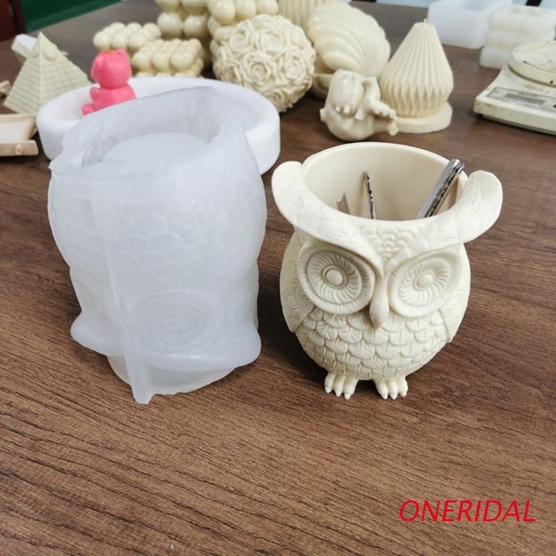 Khuôn Silicone Tạo Hình Chim Cú Làm Chậu Cây Mọng Nước DIY