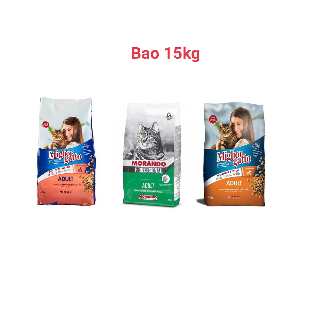 [15kg] Hạt Morando Migliorgatto cho mèo trưởng thành bao 15kg