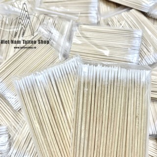 Tăm bông gỗ viền nét 10cm (100 cái/bịch)