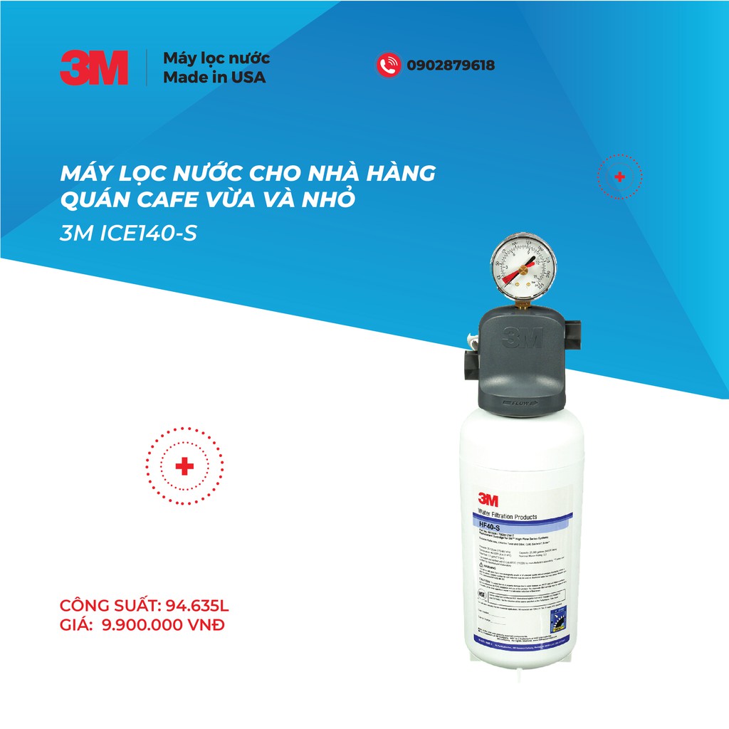 Máy Lọc Nước Thương Mại 3M ICE140-S Công Suất 94.635L Sử Dụng Trong Nhà Hàng, Quán Cà Phê Nhỏ