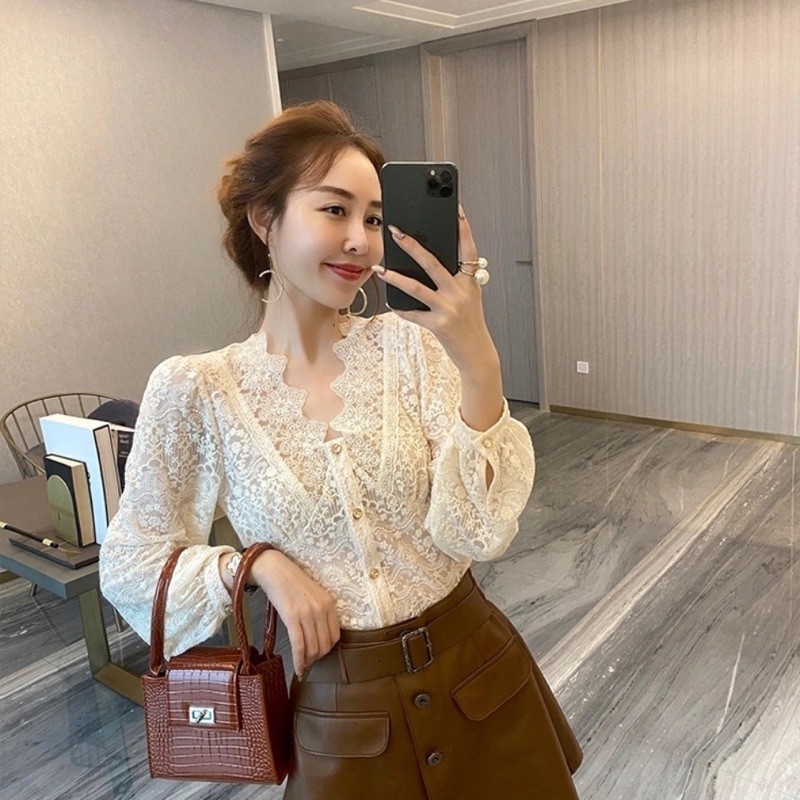 Áo ren kèm lót tiểu thư 2 màu ( Ảnh thật cuối )