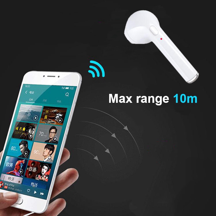 I7 I7s Universal Wireless Bluetooth Single Earphone Mini In Ear Earbud With Mic For Smart Phone