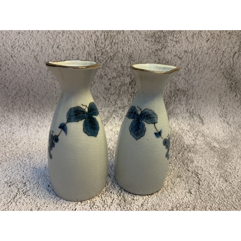 Set 2 bình sake men rạn - Gốm sứ Nhật