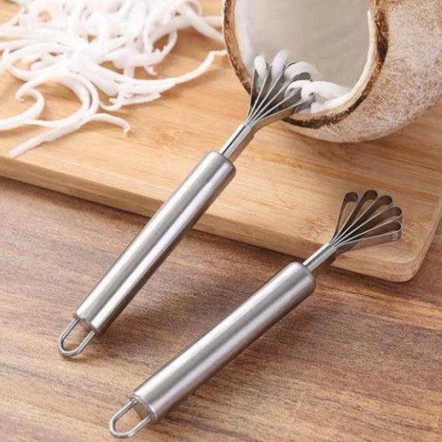 Nạo dừa sợi / đánh vẩy cá inox 304 không gỉ có móc treo tiện dụng - Hàng Loại Dày