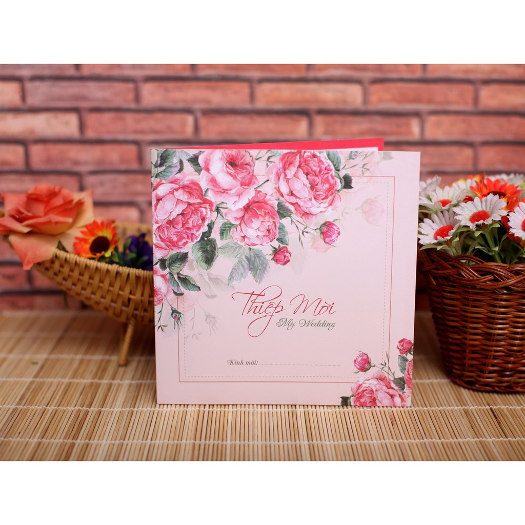 Ruột thiệp cưới hiện đại - thiệp vuông - gập đôi