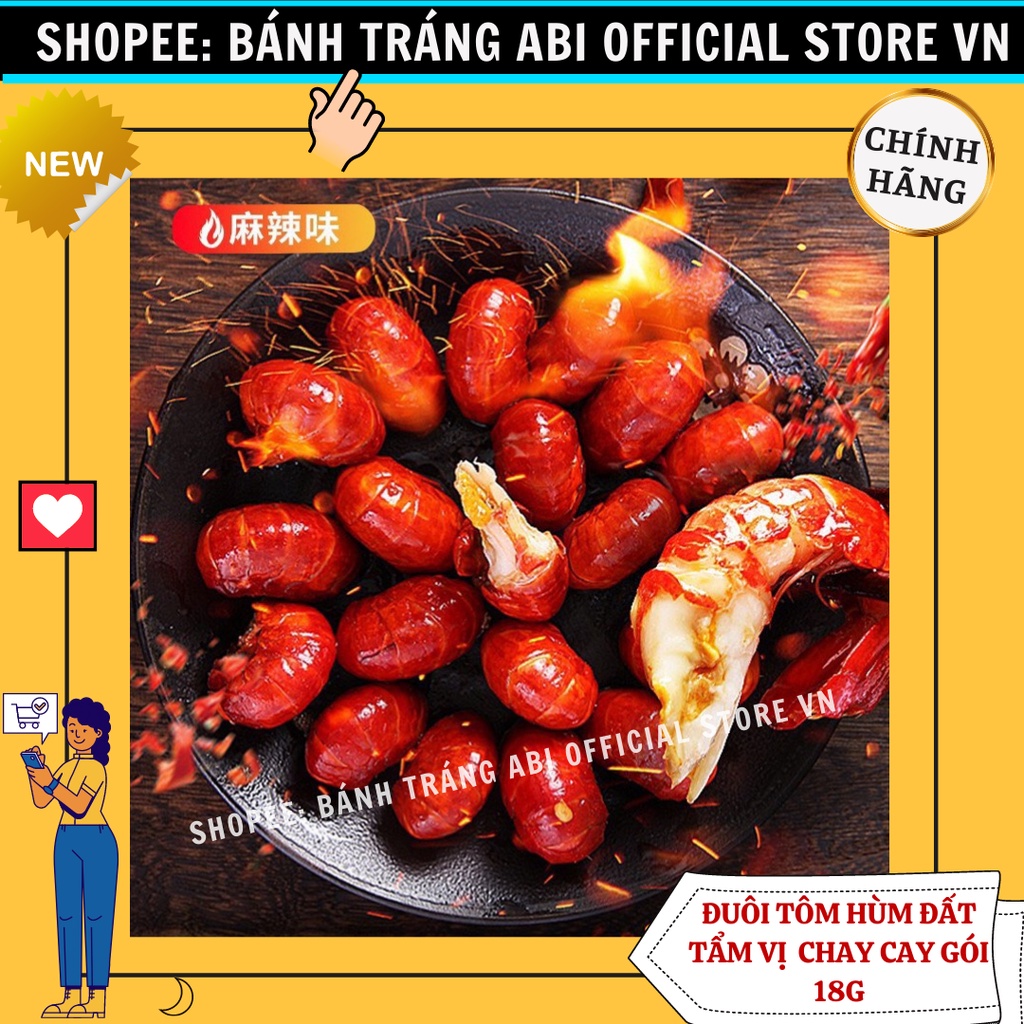 1 gói tôm hùm nõn đất tẩm vị tứ xuyên cay chay gói 18g