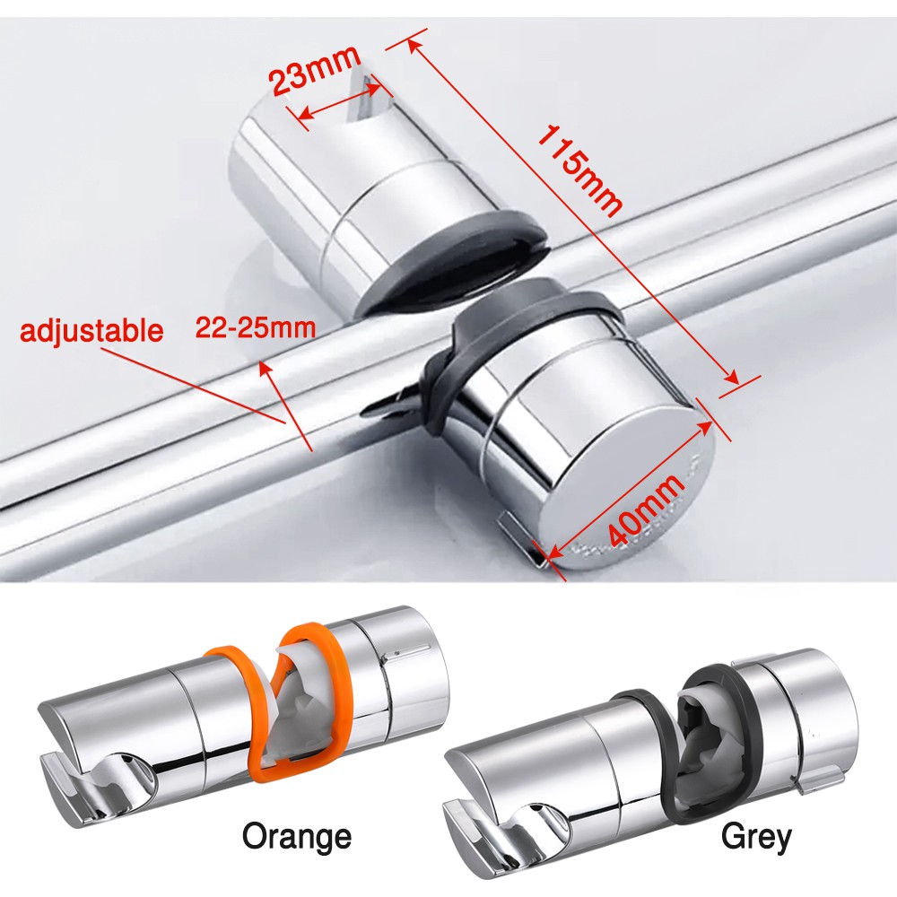 【CHILEAD】1 CÁI Vòi sen trượt đa năng Giá đỡ vòi hoa sen tay, có thể điều chỉnh 19-25mm, thanh trượt / Kẹp trượt ABS Chrome mạ