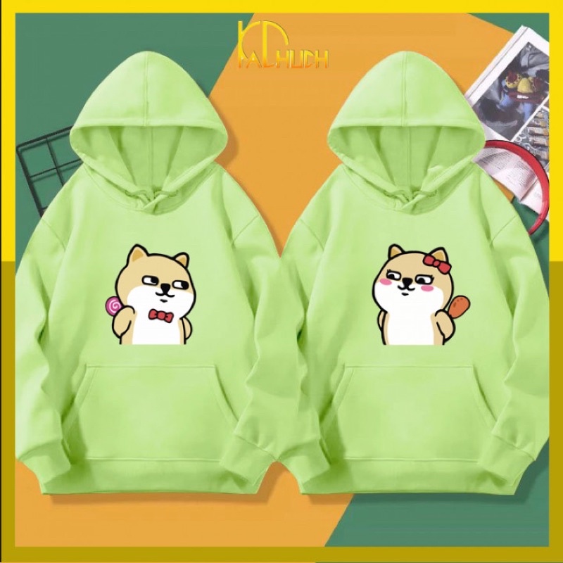 Áo hoodie cặp nam nữ in Dog dễ thương Ms05
