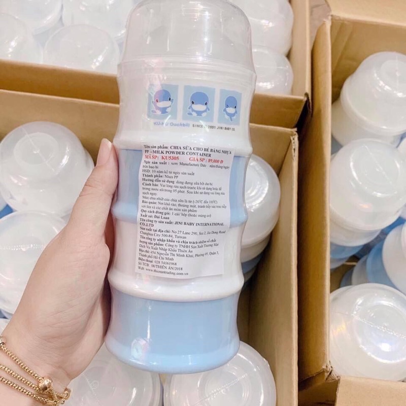 Hộp chia sữa 4 ngăn nhựa cao cấp không chứa BPA KU.KU DUCKBILL KU5305