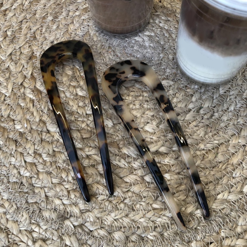 Trâm Cài Tóc Hình Chữ U Đính Vỏ Sò 2 Răng Phong Cách Pháp Cổ Điển