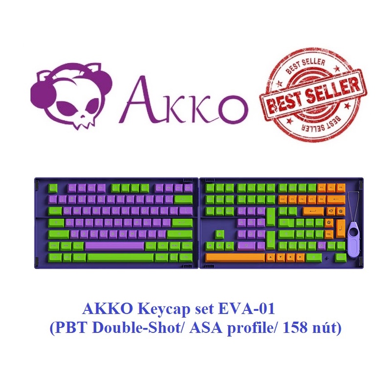 Bộ keycap phím cơ AKKO Keycap set EVA01 (PBT DoubleShot/ ASA profile/ 158 nút)