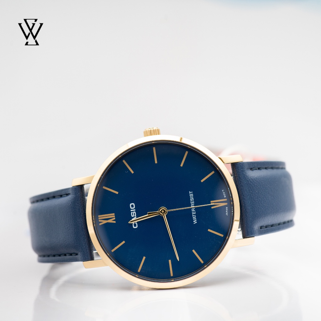 Đồng Hồ Quartz Nam Casio WATCHSTORE MTP-VT01GL-2BUDF Thiết Kế Kính Khoáng 40mm, Dây Đeo Da Và Vỏ Thép Không Gỉ