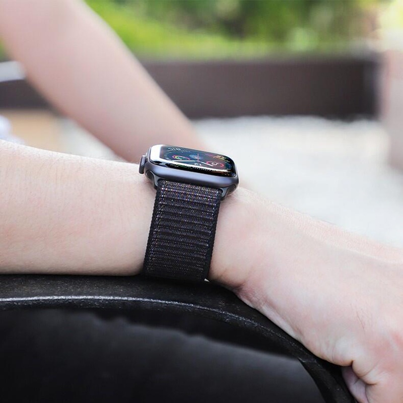 Dây đeo nylon 45mm 41mm 40/44mm cho đồng hồ thông minh iWatch Series 4 5 SE 6 7